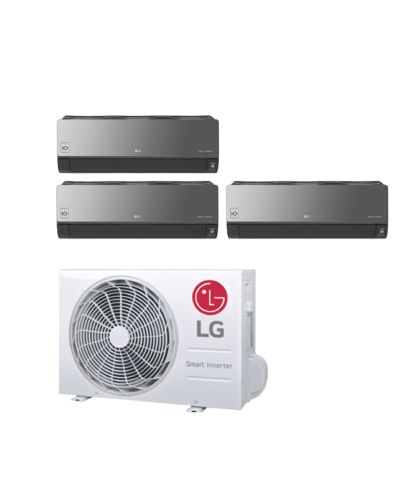 LG Artcool dual inverter set - 1 buitenunit 5,3 kW met 3 binnenunits