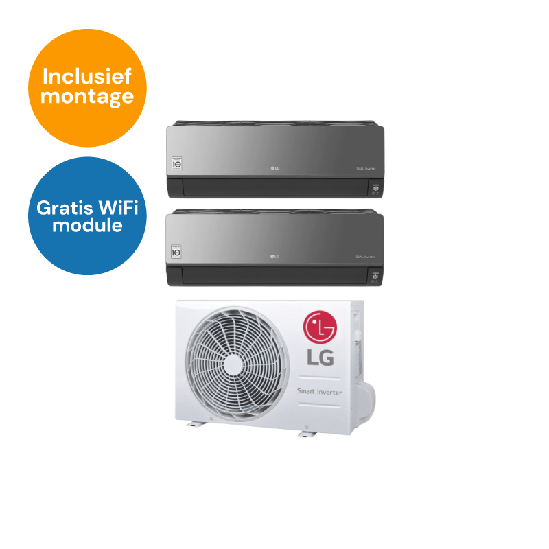 LG Artcool dual inverter set - 1 buitenunit 4,7 kW met 2 binnenunits