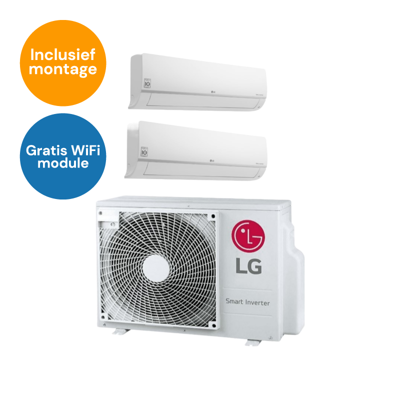 LG Dual inverter Standard Plus set - 1 buitenunit 4,1 kW met 2 binnenunits
