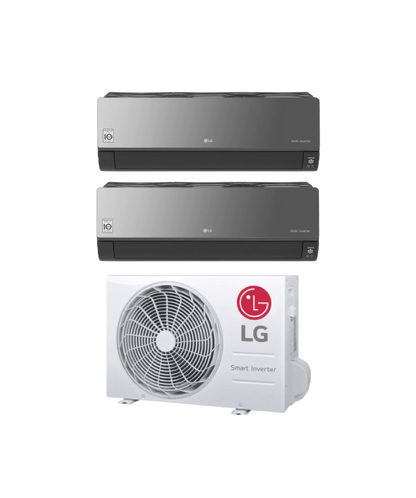 LG Artcool dual inverter set - 1 buitenunit 4,1 kW met 2 binnenunits